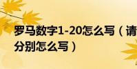 羅馬數字1-20怎么寫(請問羅馬數字1-100分別怎么寫)