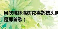 風吹桃林滿樹花喜鵲枝頭叫喳喳(這兩句歌詞是那首歌)
