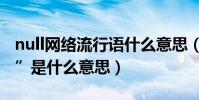 null網絡流行語什么意思(網絡流行語“null”是什么意思)