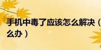 手機中毒了應該怎么解決(手機中毒了應該怎么辦)