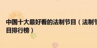 中國十大最好看的法制節目(法制節目有哪些中國法制類節目排行榜)