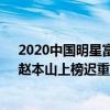 2020中國明星富豪榜前100名（明星富豪榜2020排行榜：趙本山上榜遲重瑞第一）