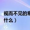 視而不見的意思是什么呢（視而不見的意思是什么）
