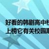 好看的韓劇高中校園劇（10部最好看的校園韓劇：愛在高中上榜它有關校園欺凌）