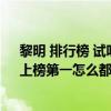 黎明 排行榜 試聽（黎明十大熱門金曲排行榜：《心在跳》上榜第一怎么都聽不膩）