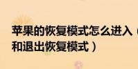 蘋果的恢復模式怎么進入(iPhone怎樣進入和退出恢復模式)