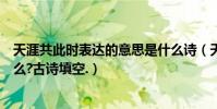 天涯共此時表達的意思是什么詩(天涯共此時的前一句是什么?古詩填空.)