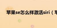蘋果se怎么樣激活siri(蘋果SE怎么樣)