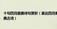 十句四月最美詩句賞析(表達四月美好的詩句描寫四月的經典古詩)