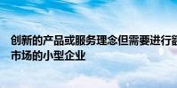 創新的產品或服務理念但需要進行額外的研發才能將其推向市場的小型企業