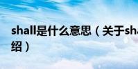 shall是什么意思(關于shall是什么意思的介紹)
