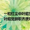 一粒紅塵中葉昭覺的爸爸是誰（一粒紅塵劇情分集介紹4集,葉昭覺辭職齊唐勸回葉昭覺）