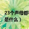 23個聲母都有啥（23個聲母是什么23個聲母是什么）