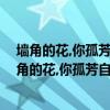 墻角的花,你孤芳自賞時,天地便小了這句話是什么意思（墻角的花,你孤芳自賞時,天地便小了.包含的寓意）