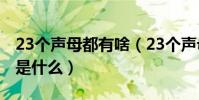 23個聲母都有啥(23個聲母是什么23個聲母是什么)