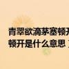 青翠欲滴茅塞頓開的意思（青翠欲滴群雄紛爭秀麗宜人茅塞頓開是什么意思）