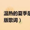溫熱的夏季是什么歌的歌詞（最冷的夏天完整版歌詞）