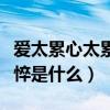 愛太累心太累只留下了傷悲（愛的太累心已憔悴是什么）