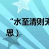 “水至清則無魚”的下一句是什么（是什么意思）
