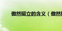 傲然挺立的含義(傲然挺立的意思)