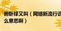 俯臥撐又叫(網絡新流行語“做俯臥撐”是什么意思啊)