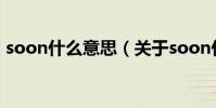 soon什么意思(關于soon什么意思的介紹)
