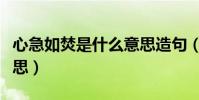 心急如焚是什么意思造句(心急如焚是什么意思)
