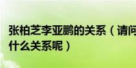 張柏芝李亞鵬的關系(請問張柏芝和李亞鵬是什么關系呢)