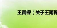 王雨檬(關于王雨檬的介紹)
