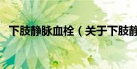 下肢靜脈血栓(關于下肢靜脈血栓的介紹)