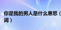 你是我的男人是什么意思(你是我的男人的歌詞)