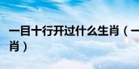 一目十行開過什么生肖(一目十行出過什么生肖)