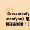 《becauseofyou》的歌詞翻譯成中文是什么意思（《becauseofyou》是尼歐（Ne—Yo)的歌！我想要的完整的中文翻譯謝謝哦！）