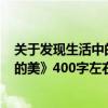 關于發現生活中的美的作文400字（作文《我發現了生活中的美》400字左右）