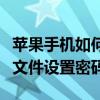 蘋果手機如何設置文件密碼（蘋果手機怎么給文件設置密碼）