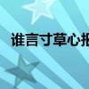 誰言寸草心報得三春暉是哪個詩人寫（的）