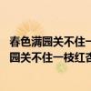 春色滿園關不住一枝紅杏出墻來的意思是什么20字（春色滿園關不住一枝紅杏出墻來的意思）