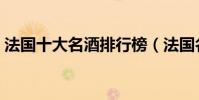 法國十大名酒排行榜(法國名酒品牌有哪些)
