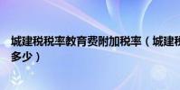 城建稅稅率教育費附加稅率(城建稅、教育費附加的稅率是多少)