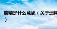 遺精是什么意思(關于遺精是什么意思的介紹)