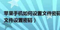 蘋果手機如何設置文件密碼(蘋果手機怎么給文件設置密碼)