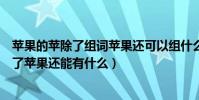 蘋果的蘋除了組詞蘋果還可以組什么詞(用“蘋”字組詞除了蘋果還能有什么)