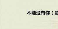 不能沒有你(歌詞)