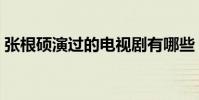 張根碩演過的電視劇有哪些(哪一部最好看)
