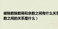 被除數除數商和余數之間有什么關系(被除數與除數商和余數之間的關系是什么)