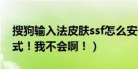 搜狗輸入法皮膚ssf怎么安裝(說什么打開方式!我不會啊!)