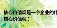 核心價值觀是一個企業的什么(什么叫企業的核心價值觀)