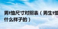 男t恤尺寸對照表(男生t恤尺碼對照表具體是什么樣子的)