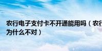農行電子支付卡不開通能用嗎(農行電子支付卡的證件類型為什么不對)