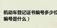 機動車登記證書編號多少位(機動車登記證書編號是什么)